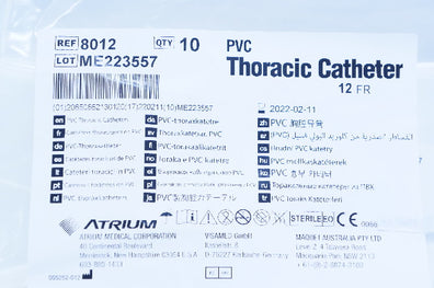 Atrium 8012 PVC Thoracic Cath. 12 FR. - Pack of 10